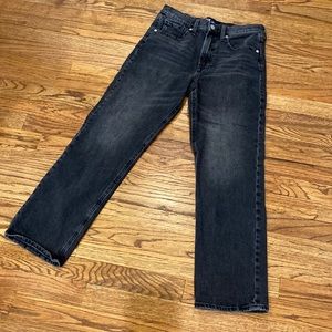 Gap high rise straight cropped black jeans 6 28R